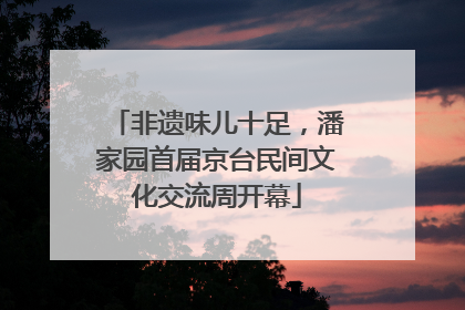 非遗味儿十足，潘家园首届京台民间文化交流周开幕
