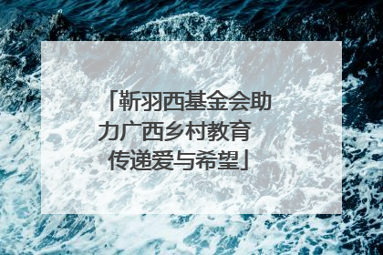靳羽西基金会助力广西乡村教育 传递爱与希望