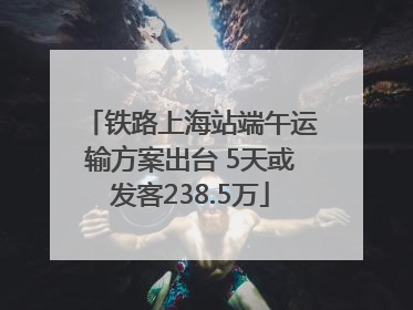 铁路上海站端午运输方案出台 5天或发客238.5万