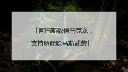 阿巴斯致信马克龙，支持解除哈马斯武装