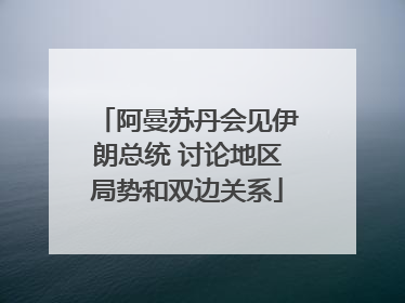 阿曼苏丹会见伊朗总统 讨论地区局势和双边关系