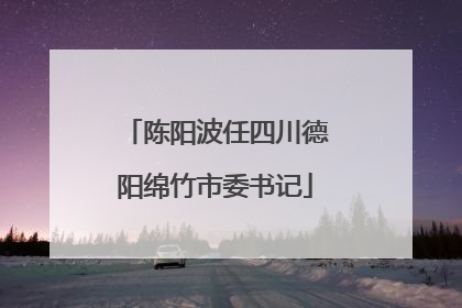 陈阳波任四川德阳绵竹市委书记