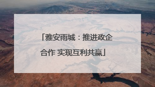 雅安雨城：推进政企合作 实现互利共赢
