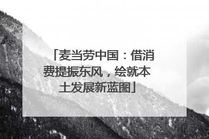 麦当劳中国：借消费提振东风，绘就本土发展新蓝图