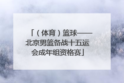 （体育）篮球——北京男篮备战十五运会成年组资格赛