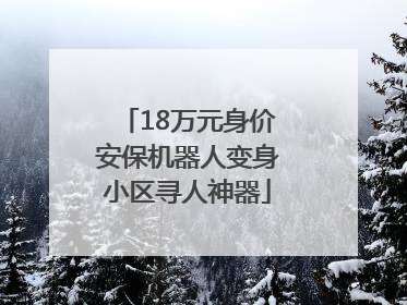 18万元身价安保机器人变身小区寻人神器