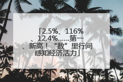 2.5%、116%、12.4%……第一、新高！“数”里行间感知经济活力