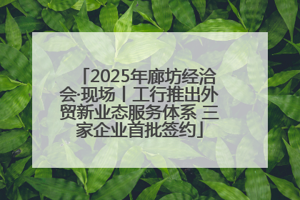 2025年廊坊经洽会·现场丨工行推出外贸新业态服务体系 三家企业首批签约