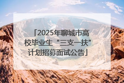 2025年聊城市高校毕业生“三支一扶”计划招募面试公告