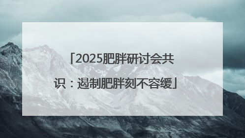 2025肥胖研讨会共识：遏制肥胖刻不容缓