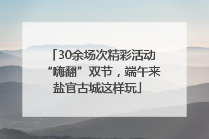 30余场次精彩活动“嗨翻”双节，端午来盐官古城这样玩