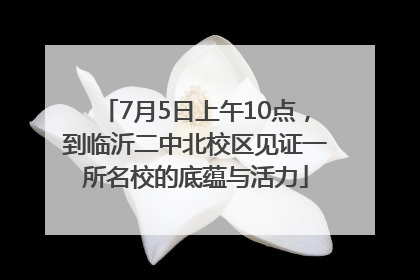 7月5日上午10点，到临沂二中北校区见证一所名校的底蕴与活力