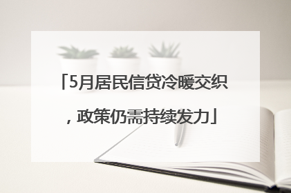 5月居民信贷冷暖交织，政策仍需持续发力